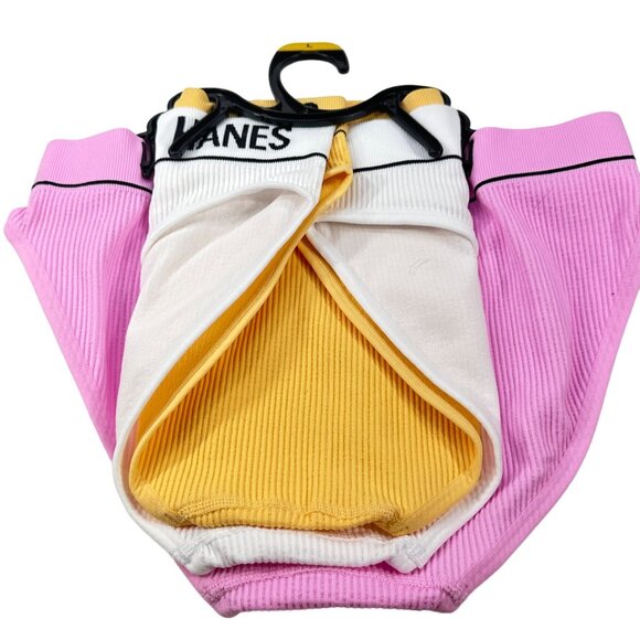 Lot Of 3 Hanes Women's Sz Large Panty Briefs Original Ribbed Assorted Colors New - Picture 2 of 9